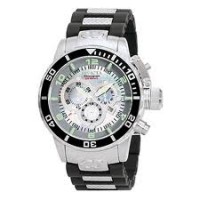 Invicta 0476 Men's Corduba Collection Chronograph Black Polyurethane M.O.P Dial Watch | Free Shipping