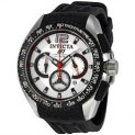 Invicta 1454 Stainless Steel S1 Chronograph Silver Tone Dial Black Polyurethane Watch | Free Shipping